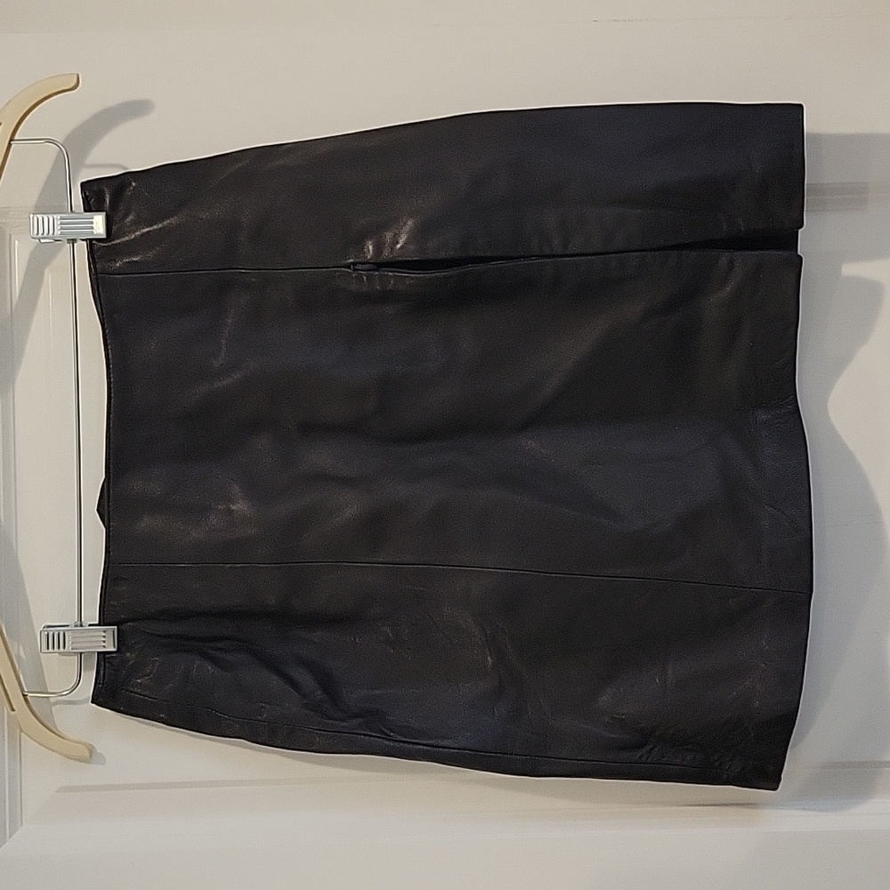 Genuine Real Leather Skirt with zip up slit
